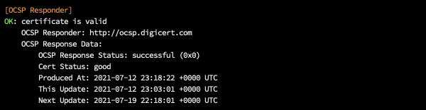 OCSP Responder出力例