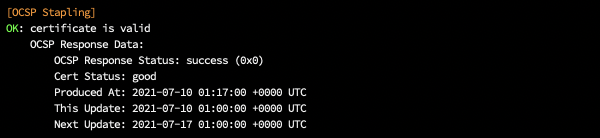 OCSP Stapling出力例